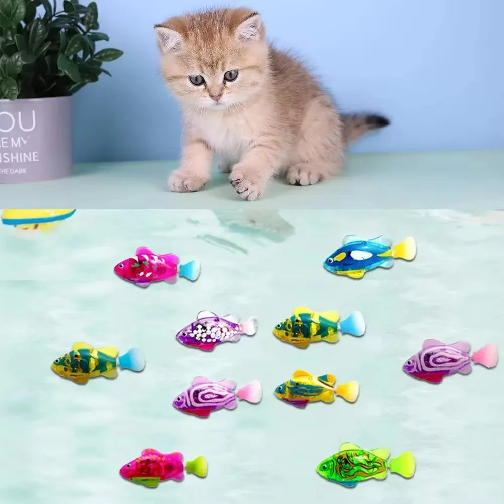 SmartFish – Interaktywne LED Rybki dla Kota, Zabawka Robot z Czujnikiem Ruchu