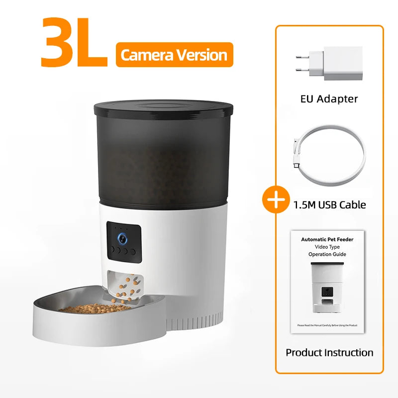 ROJECO SmartFeeder Cam – Automatyczny Karmnik dla Kota i Psa z Kamerą, Głośnikiem i Pilotem