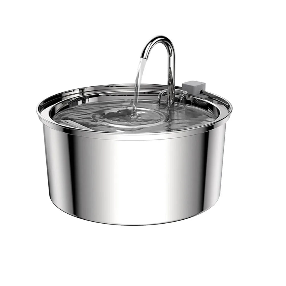 SmartSteel Fountain – Automatyczna Fontanna Wodna USB ze Stali Nierdzewnej dla Kota i Psa (Cicha Praca + Filtr)